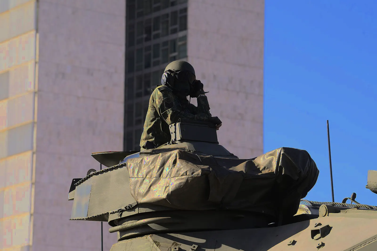 Militar brasileiro em operação em Brasília